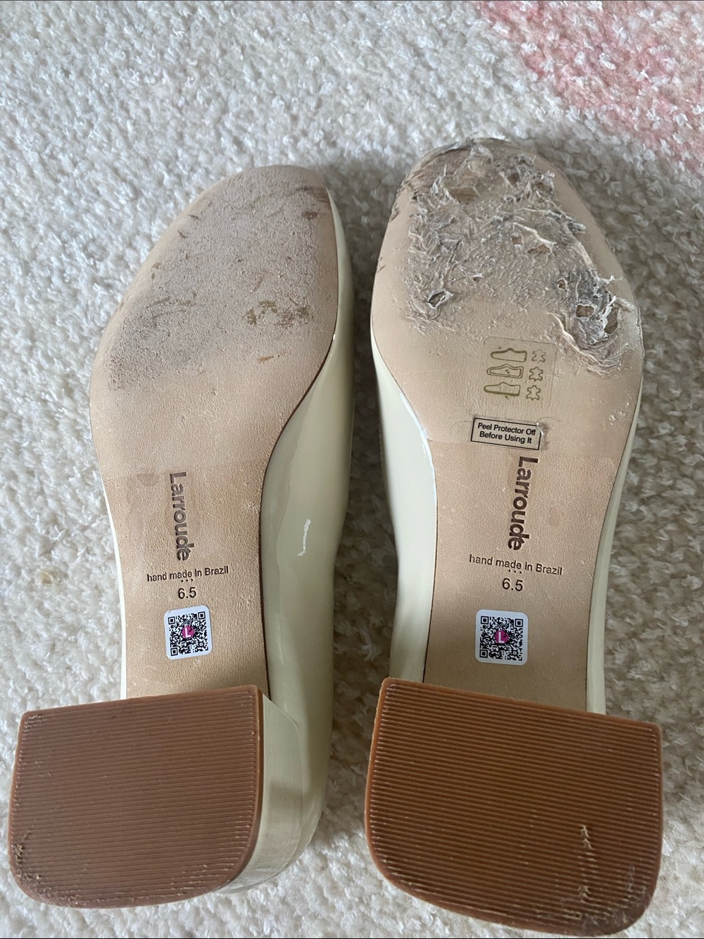 Larroudé Cream Mary Jane Pumps - Patent Leather - Picture 8 of 8